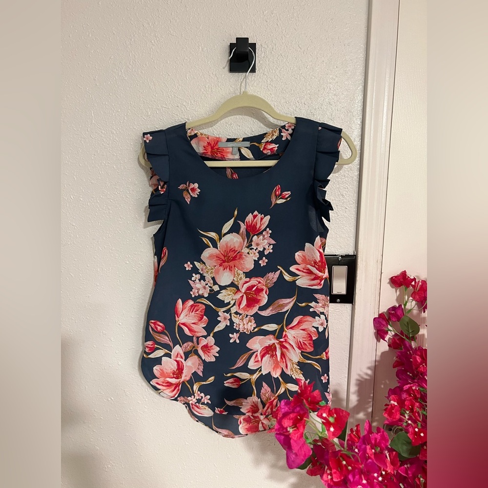 Sweet Rain - Blue flower blouse